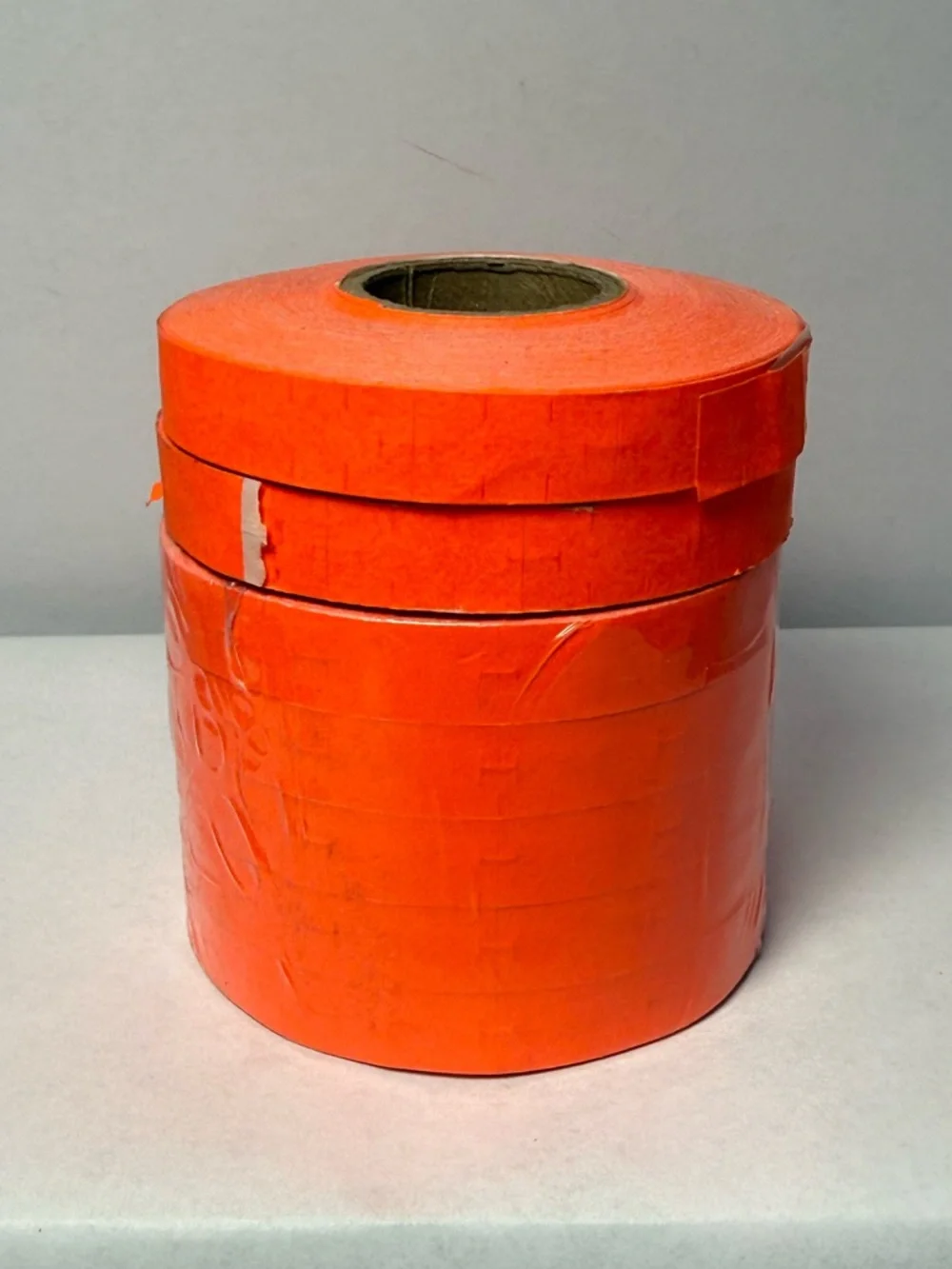 Vtg Fluorescent Orange Price Gun Labels Retail Markdowns Stickers Lot of 7 Rolls